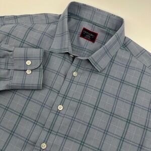 UNTUCKit Rodano WF Blue Plaid Wrinkle Free Cotton Shirt Mens Large 40689